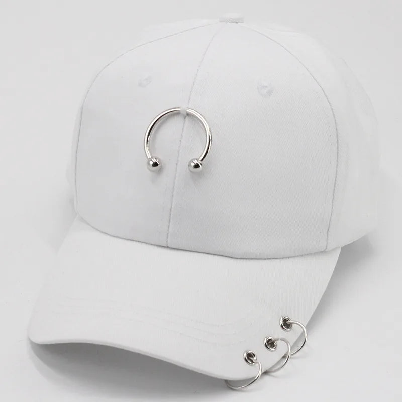 Classic Cotton Cap with Metal Ring Detail