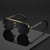 Classic Double-Beam Metal Sunglasses with UV400 Protection