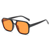 Orange getönte Vintage-Square-Sonnenbrille mit schwarzen Rahmen