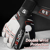 Guantes deportivos blanco y negro que ofrecen doble protección de muñeca para juegos