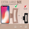 Extra large matte claw clips shown next to a smartphone, demonstrating size comparison for holding long and thick hair.
