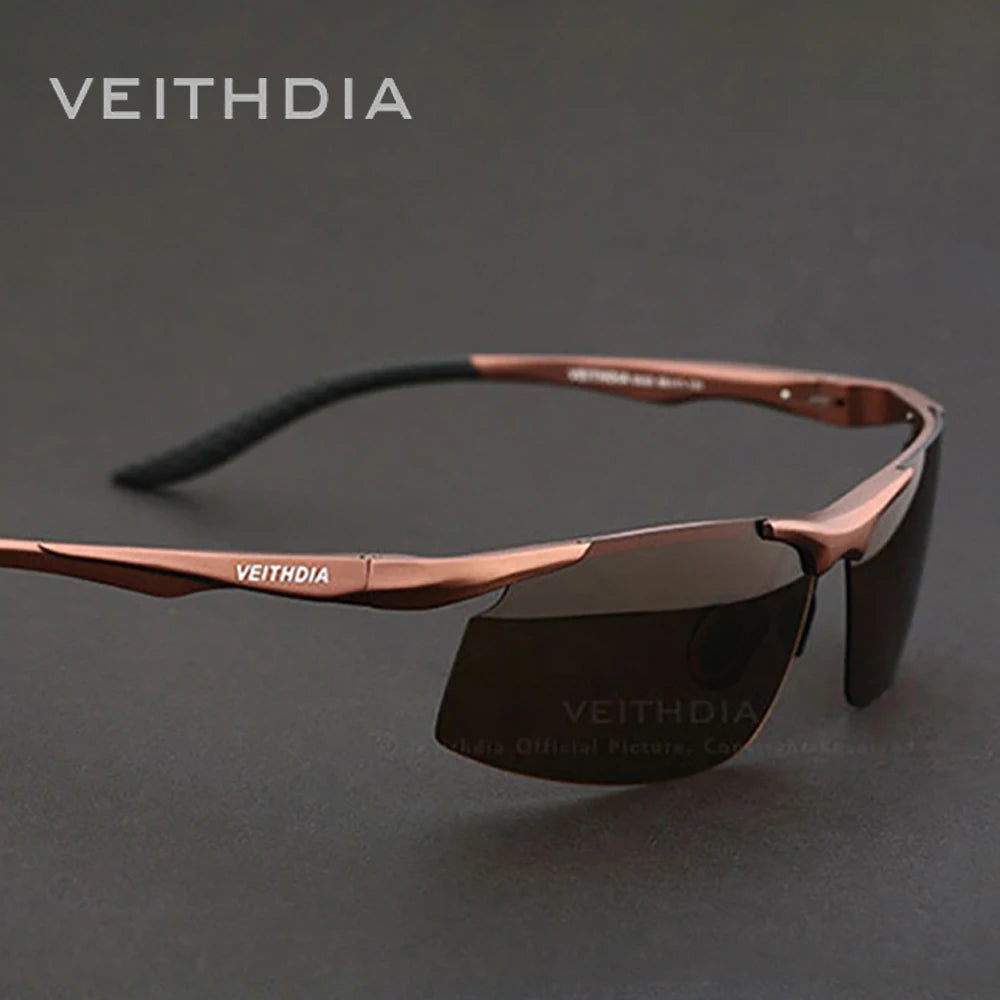 Rimless Polarized Sunglasses for Men | Lightweight Aluminum-Magnesium Frame with UV400 Protection