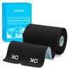 Black OKTAPE kinesiology tape rolls and a box are shown on a white background.