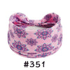 Pink boho knotted cotton headband with floral print