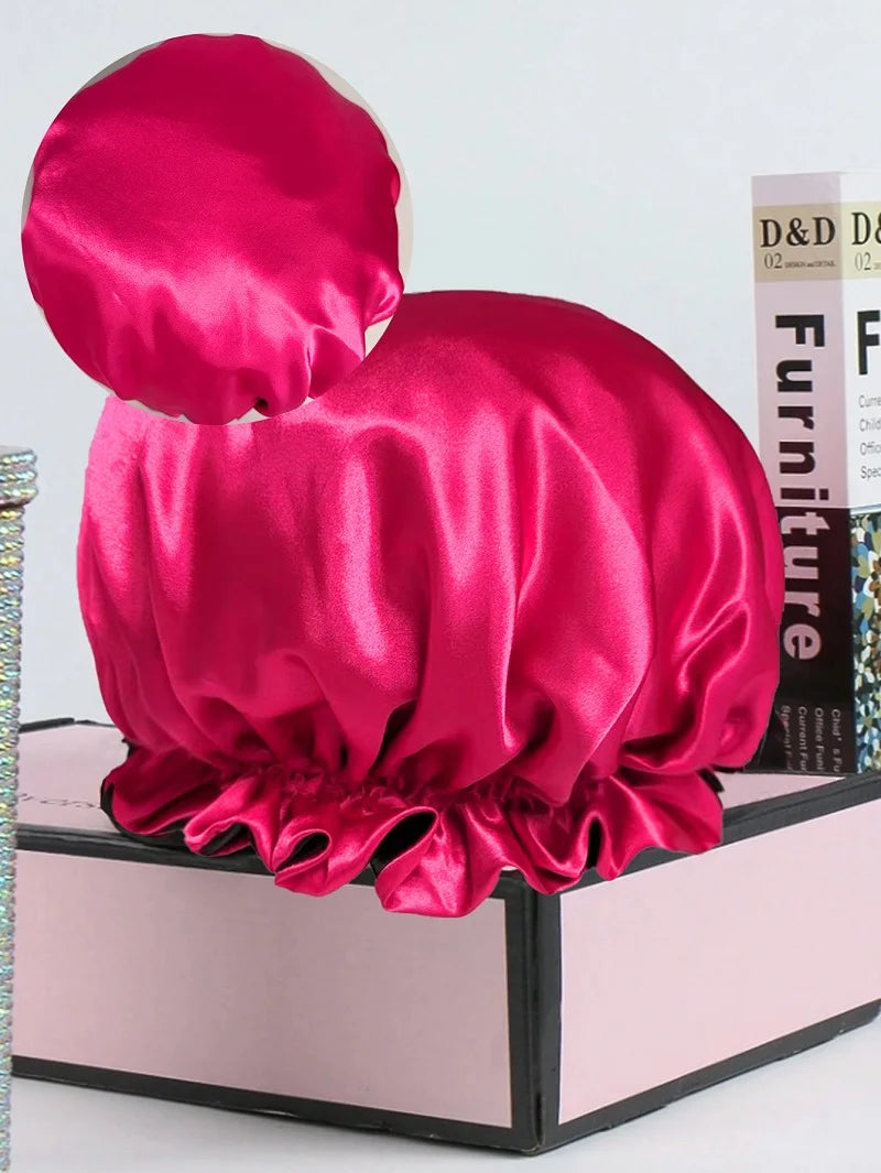 Reversible Satin Sleep Cap with Adjustable Fit