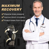 A doctor demonstrates a copper knee compression sleeve for joint pain relief, highlighting its benefits.