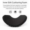 Black EVA cushioning foam pad for a soccer shin guard