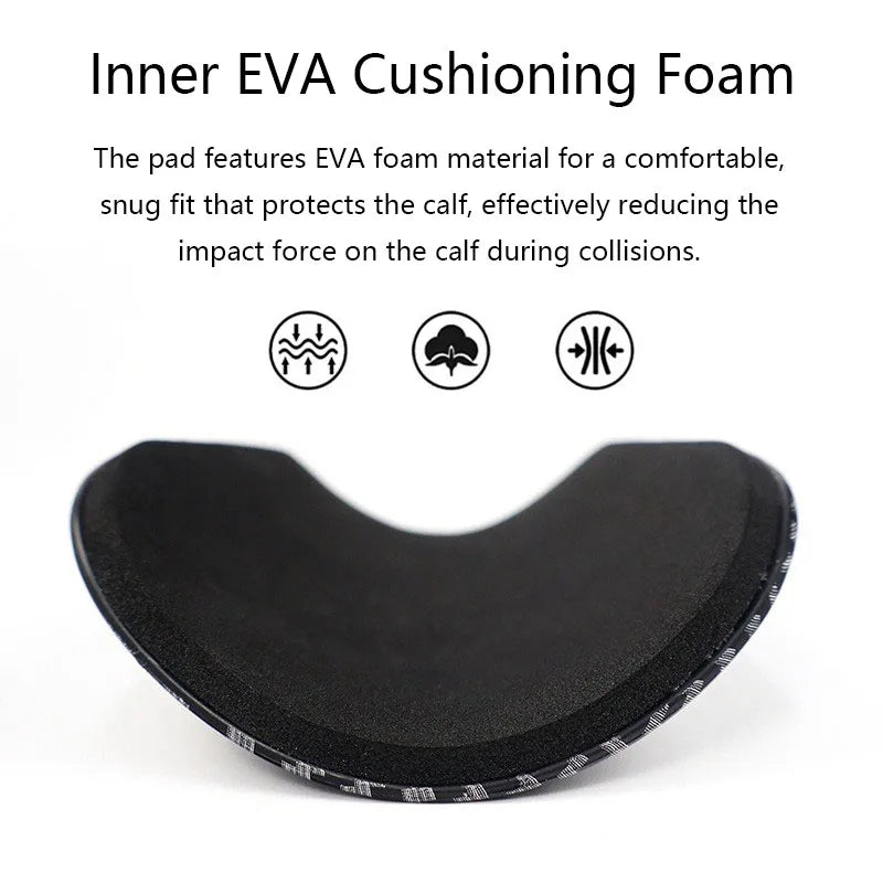 Black EVA cushioning foam pad for a soccer shin guard