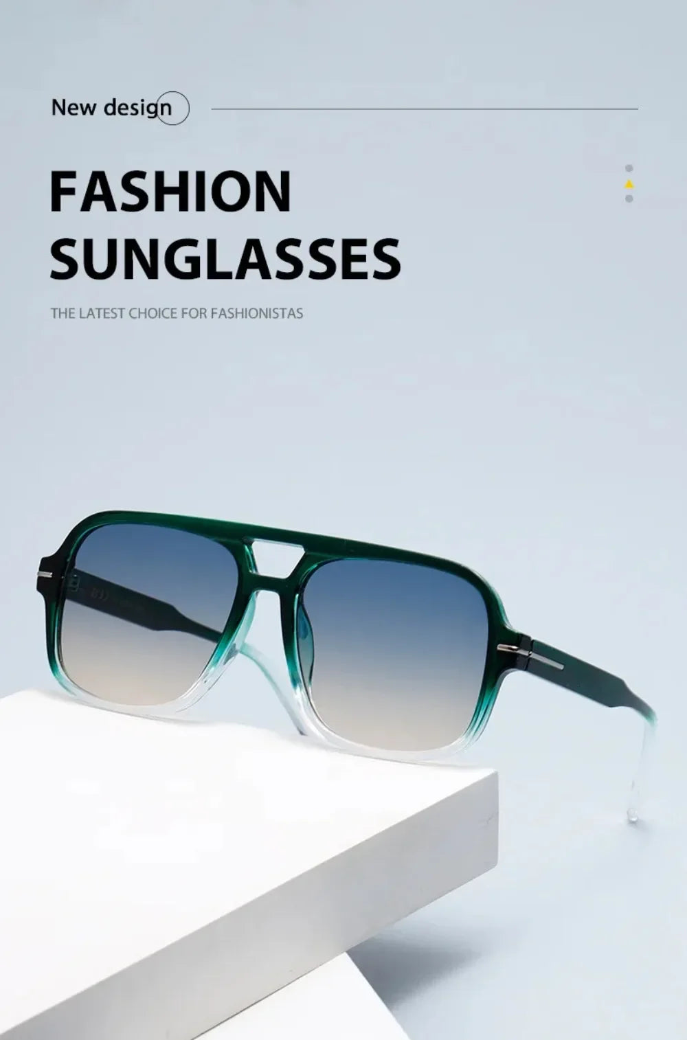 Double Bridge Square Aviator Sunglasses - Retro UV400 Protection for Men and Women