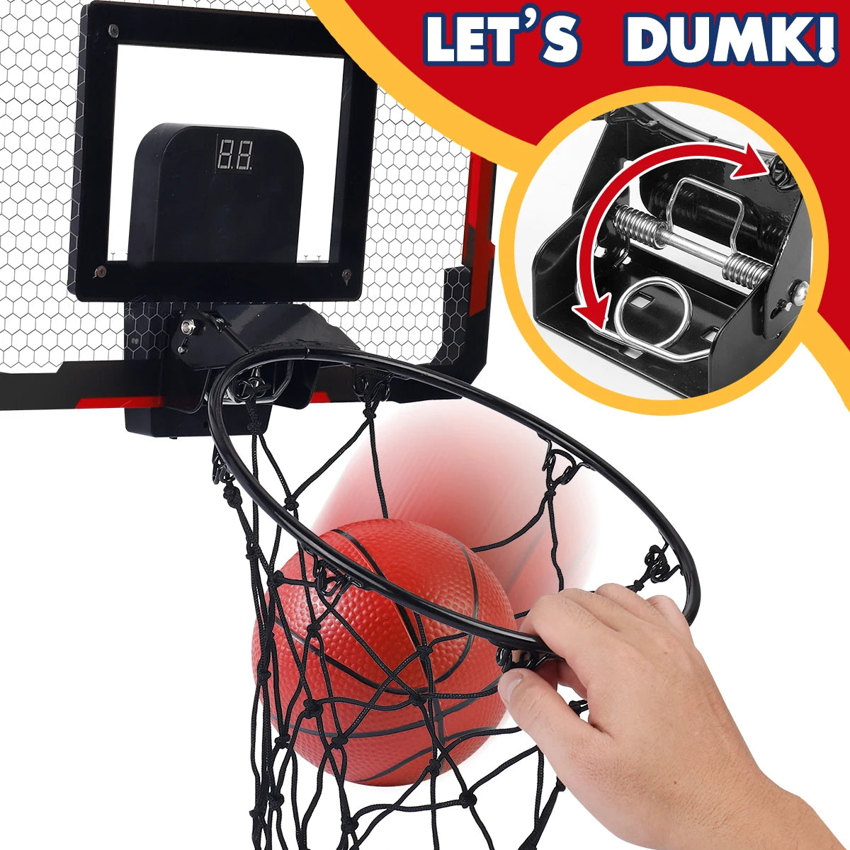 Mini Over-the-Door Basketball Hoop for Kids