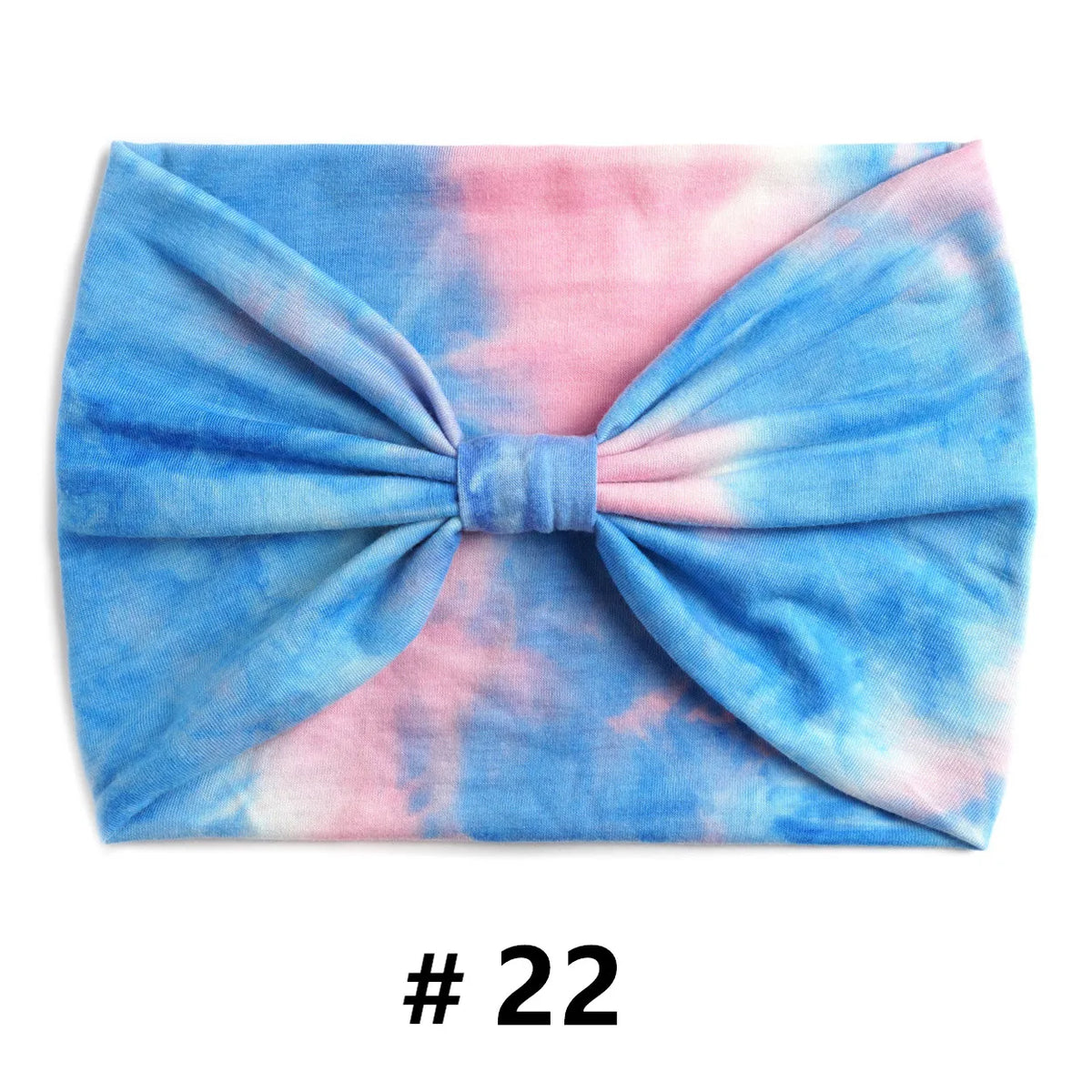 Bandeau en coton tie-dye bleu et rose