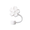 White silicone butterfly straw cover for tumblers