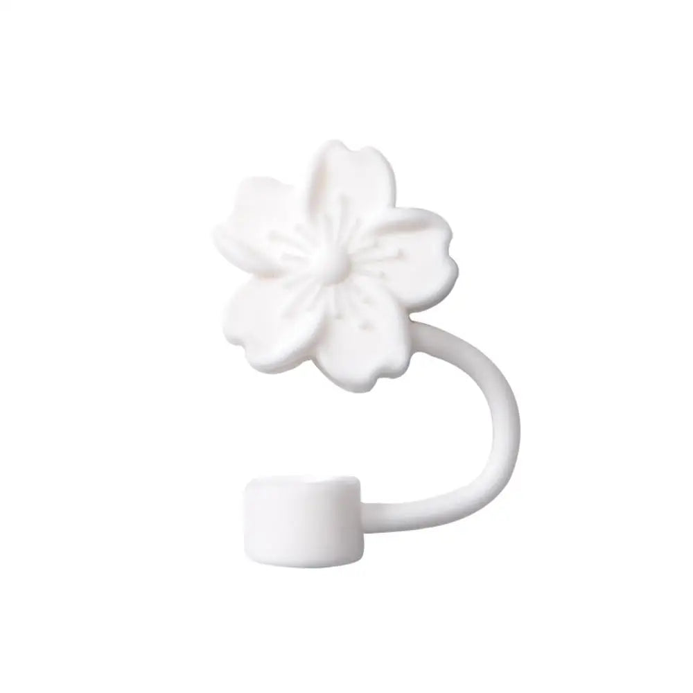 White silicone butterfly straw cover for tumblers