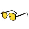 Vintage Steampunk Square Sunglasses with Metal Frame