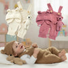 Set handgewebter Strick-Requisiten mit Bärenformen in Creme und Rosa