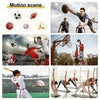 A collection of sports equipment including a soccer ball, American football, basketball, and various training gear.