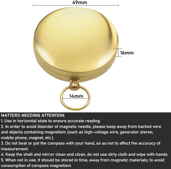 Vintage Brass Compass for Outdoor Navigation