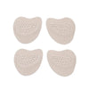 Four beige anti-slip forefoot pads designed for high heels