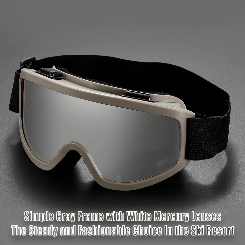 Large-Frame Ski and Snowboard Goggles with Windproof Padded Design
