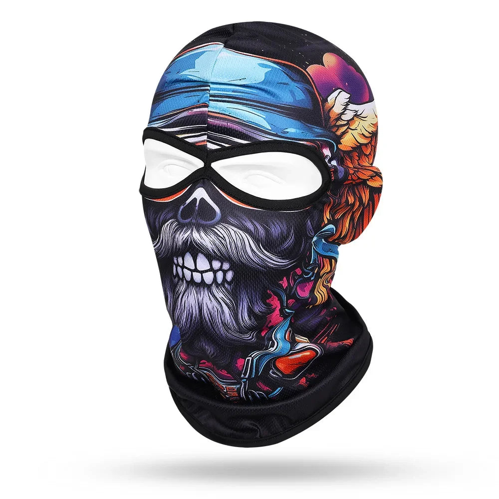 Skull Print Full Face Balaclava for Motorcycle & Outdoor Sports