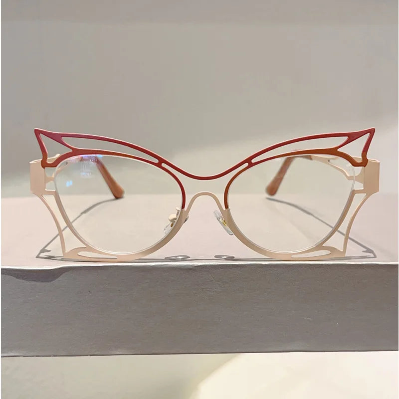 Vintage Oversized Cat Eye Blue Light Glasses for Women