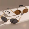 Classic Oval Metal Sunglasses with UV400 Protection