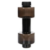 Braune Sport-Wasserflasche mit schwarzem Deckel und Basis