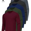 Pack of five performance quick-dry long-sleeve shirts in various colors including black, navy blue, olive green, and maroon