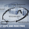 Adjustable rubber nose pads and non-slip rubber temples for photochromic cycling sunglasses