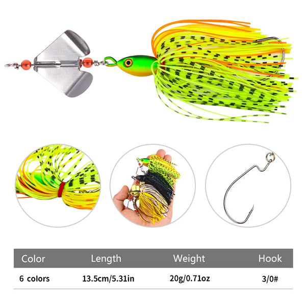 Chatterbait Spinnerbait Lure for Bass, Pike & Walleye