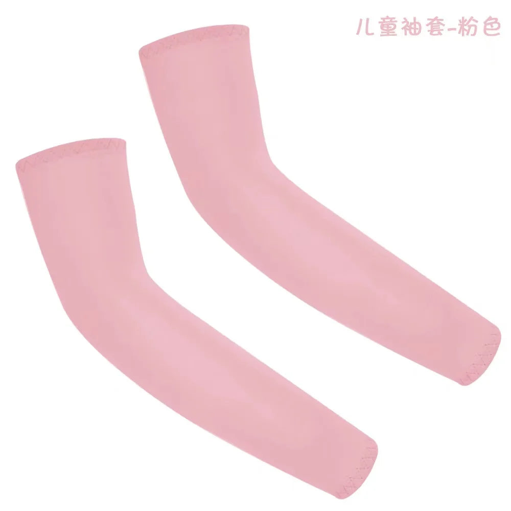 Par de mangas de protección UV de color rosa claro para niños