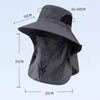 UPF 50+ Wide Brim Sun Hat with Detachable Face Mask