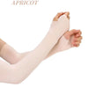 A person is wearing a light pink UV protection cooling arm sleeve on their forearm.