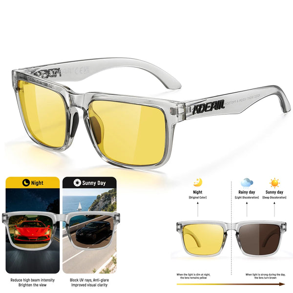 Square Polarized Photochromic Sunglasses