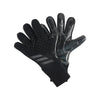 Black thickened latex goalkeeper gloves for soccer