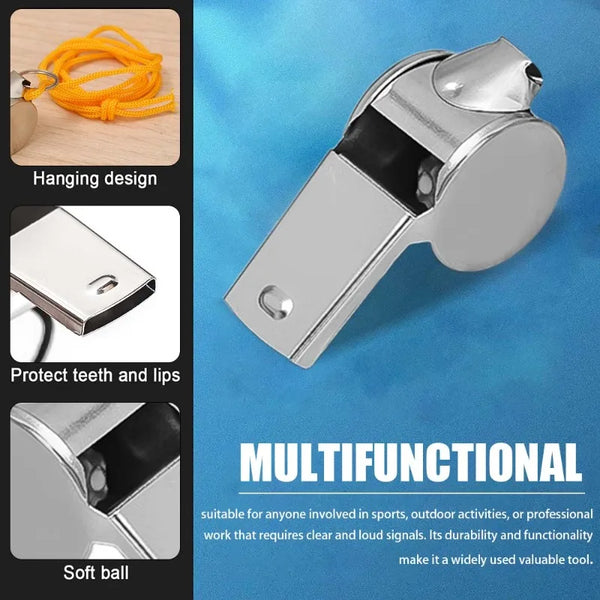 Professional Stainless Steel Whistle with Lanyard
