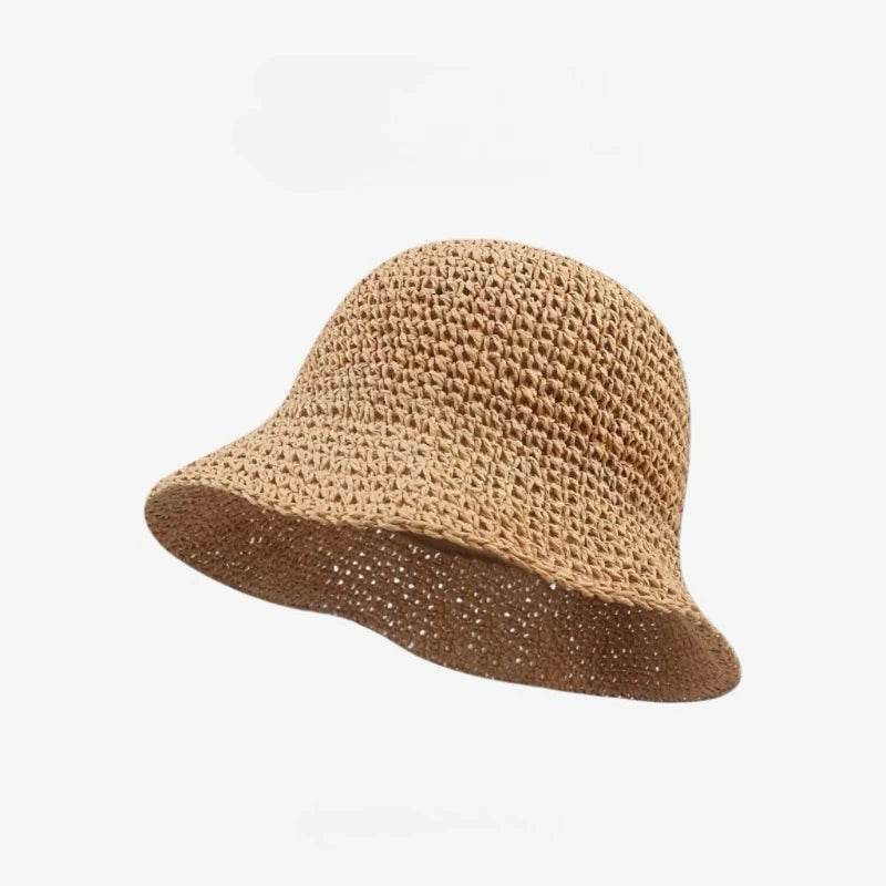 Handwoven Straw Sun Hat with Wide Brim