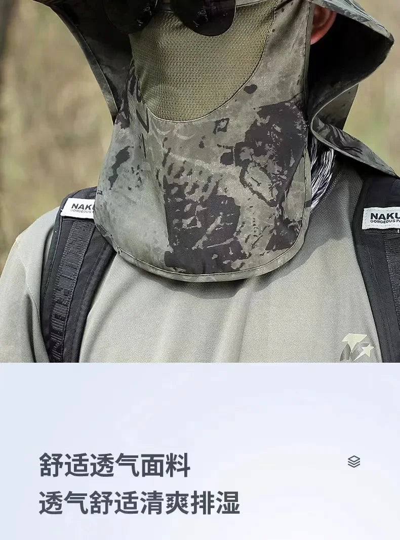Wide Brim Bucket Hat with Neck Protection