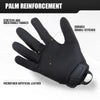 Black palm reinforcement gloves made of stretchy, breathable microfiber artificial leather for sports and work