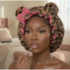 Leopard Print Plush Hair Wrap Headband with Bowknot