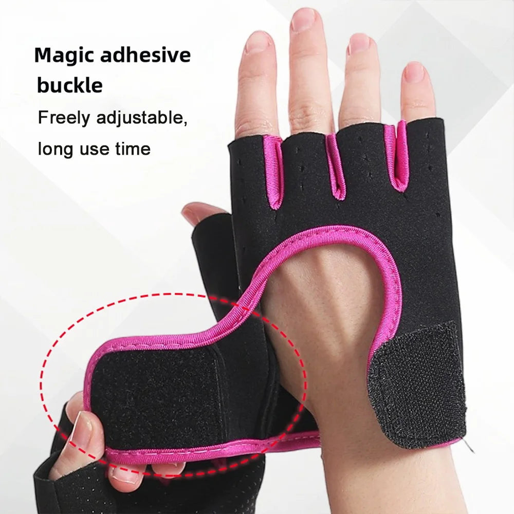 Black magic adhesive buckle glove for adjustable fitness and cycling use