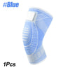 Light blue knee compression sleeve for pain relief