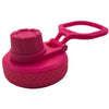 Pink leakproof silicone lids with a handle for various capacity bottles
