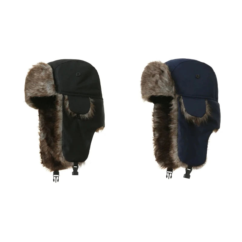 Faux Fur Trapper Hat with Ear Flaps