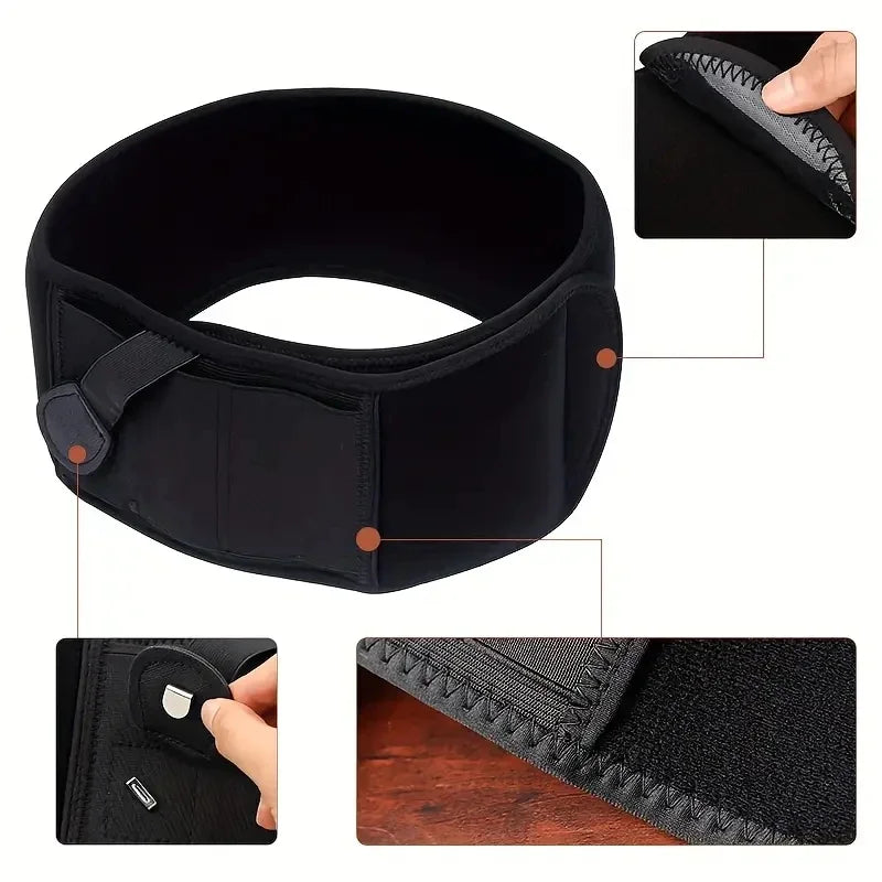 Ceinture tactique noire pour port dissimulé, avec gros plans de la boucle et de la couture.