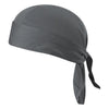 A gray men's distressed pirate style durag head wrap folded and displayed.