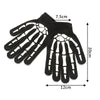 Black skeleton hand gloves for fitness and cycling, showing the palm and fingers.