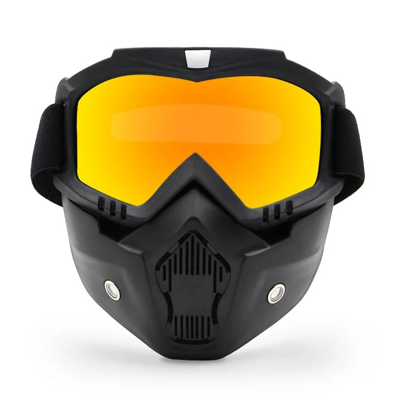 Protective Motorcycle Face Mask with Full-Face Goggles
