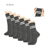 Six pairs of grey grip socks for yoga and barre exercises