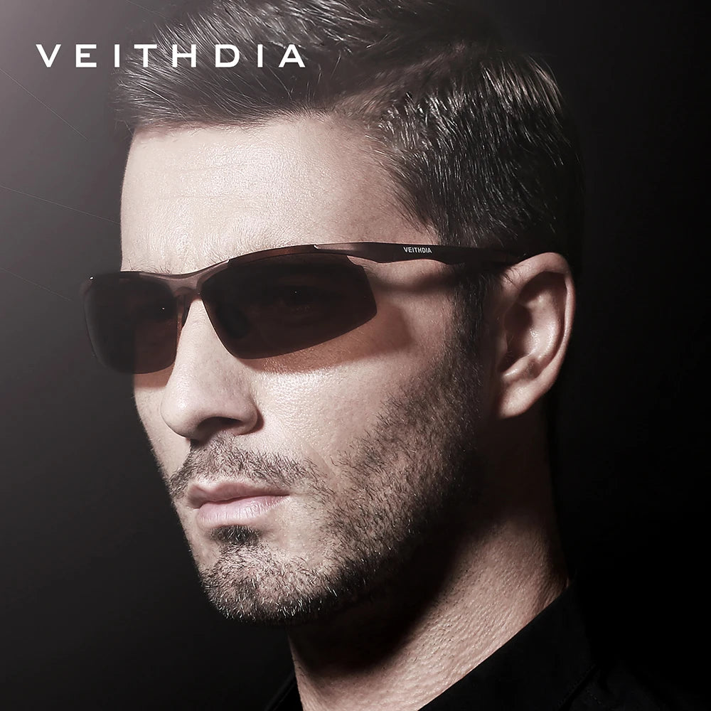 Rimless Polarized Sunglasses for Men | Lightweight Aluminum-Magnesium Frame with UV400 Protection